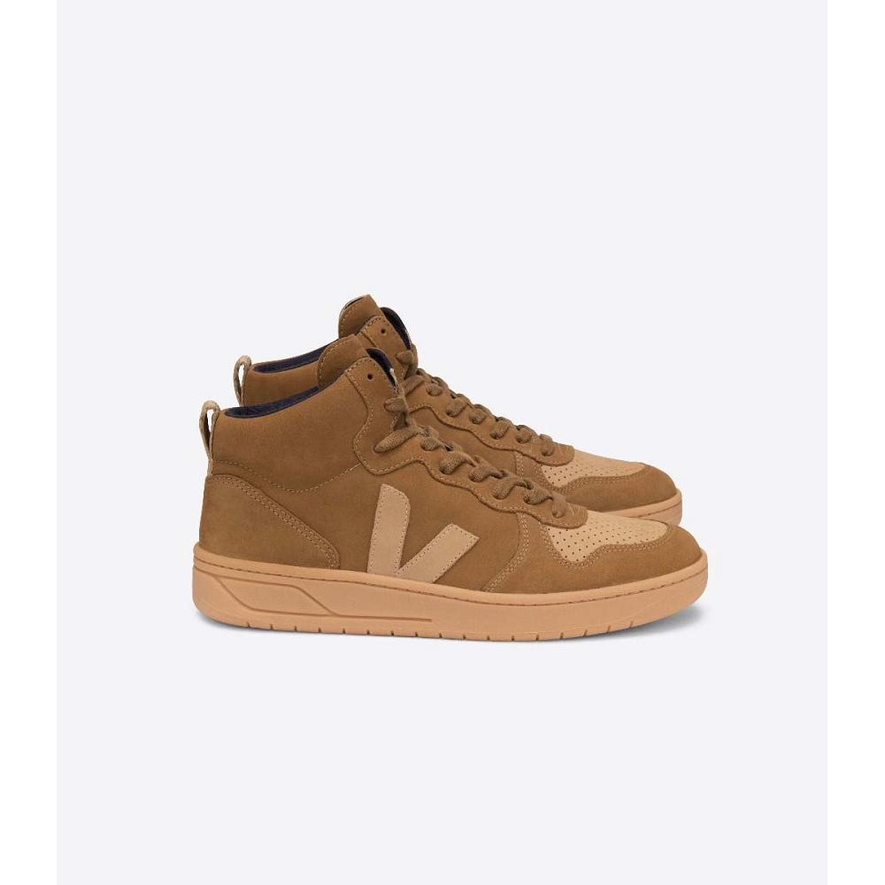 Veja V-15 NUBUCK Men\'s High Tops Brown | CA 118NWY